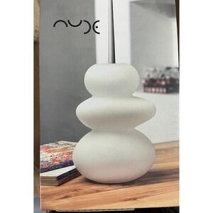 White Opal Cairn 8.5" Lead Free Crystal Tabletop Candlestick holder